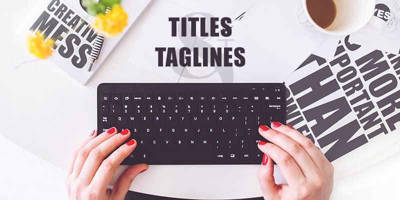 website titles taglines